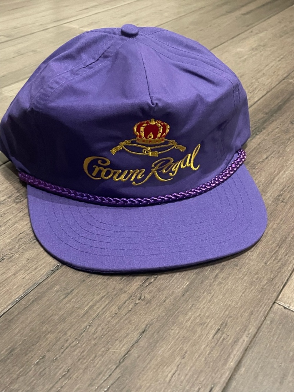 Vintage Crown Royal Snapback Hat Purple Rope Cap Whiskey Promo